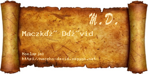 Maczkó Dávid névjegykártya