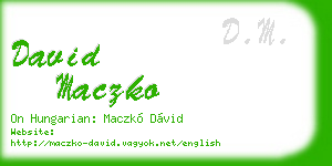 david maczko business card