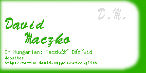 david maczko business card